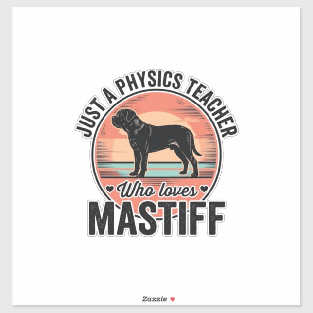 Sticker Professeur de physique aime Maillot de chien vinta (Feuille)