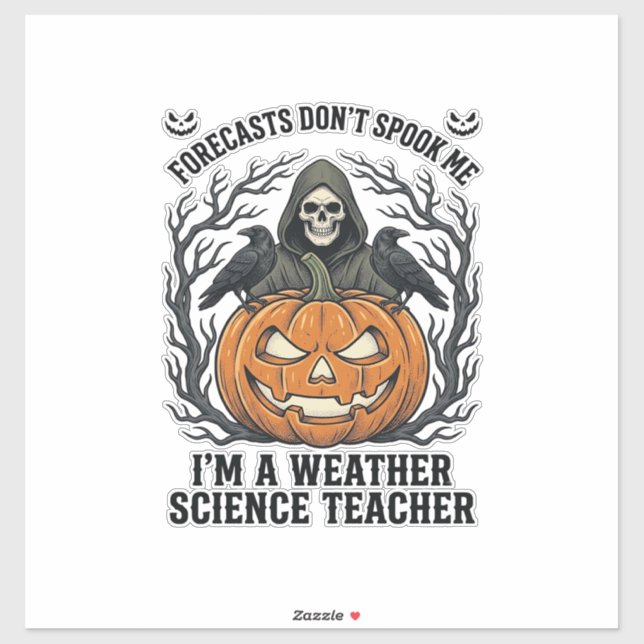 Sticker Professeur Météo Halloween Épouvantable Faucheur C (Feuille)