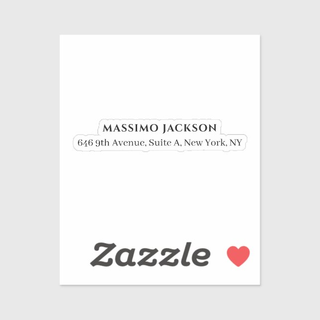 Sticker Professional black & white modern minimalist name (Feuille)