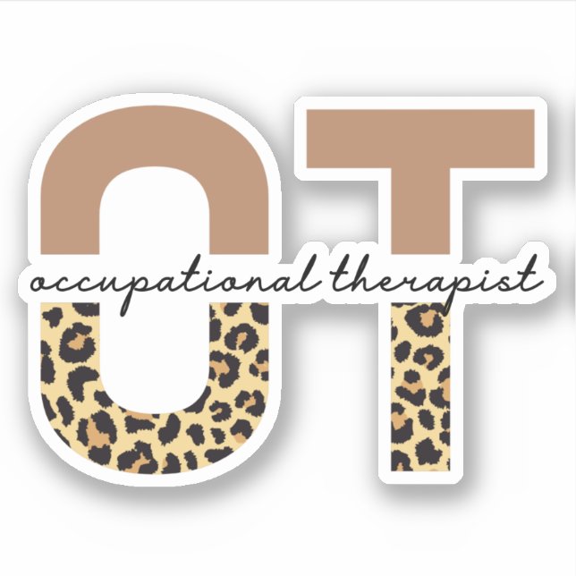 Sticker Professithérapeute OT cheetah cadeaux (Devant)