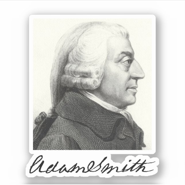 Sticker Profil d'Adam Smith (avec signature) (Devant)