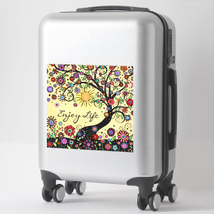 Sticker Profitez de la vie Whimsical Tree amusant