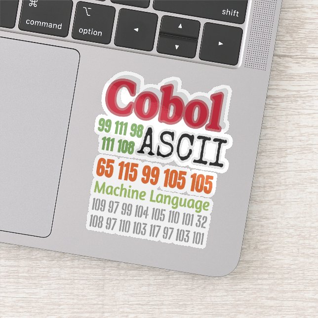 Sticker Programmation Ascii Cobol Langage Machine (Détail)
