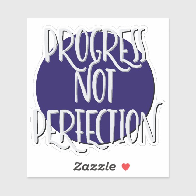Sticker Progrès Pas Perfection Slogan 12 Étapes (Feuille)