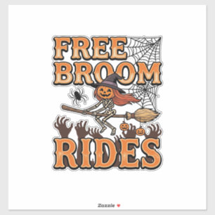 Sticker Promenades en balai Sorcière d'Halloween Décoratio