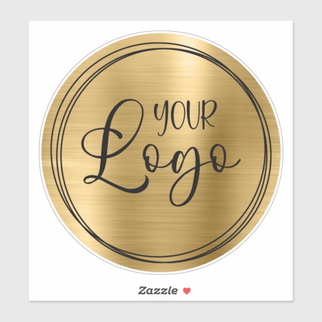 Sticker Promo en métal or et logo noir (Feuille)