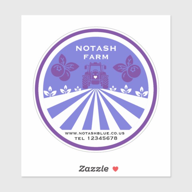 Sticker Promotion U-Pick Blueberry Farm (Feuille)