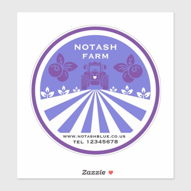 Sticker Promotion U-Pick Blueberry Farm (Feuille)