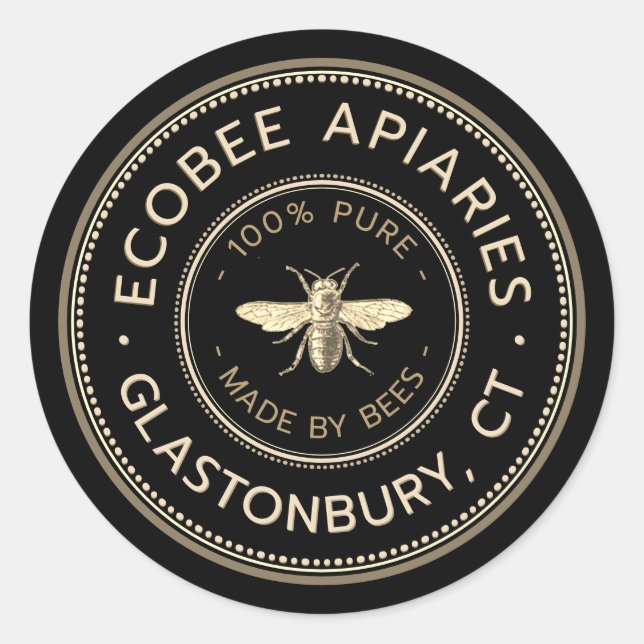 Sticker promotionnel d'abeille française de miel (Devant)