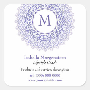 Sticker promotionnel Monogramme ornemental