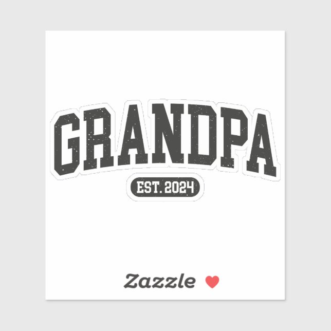 Sticker Promu À Grand-Père Est. 2024 (Feuille)