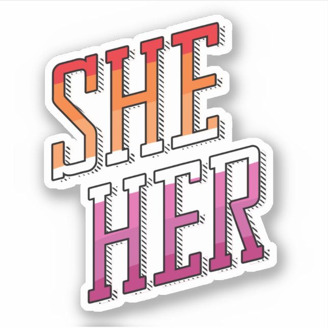 Sticker Pronoms lesbiens Elle La (Devant)