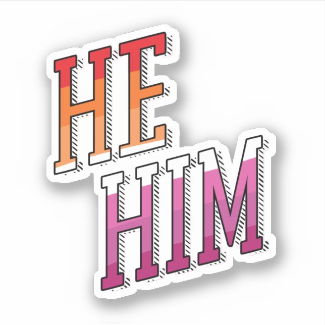 Sticker Pronoms lesbiens Il Lui (Devant)
