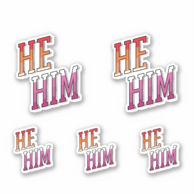 Sticker Pronoms lesbiens Il Lui (Devant)