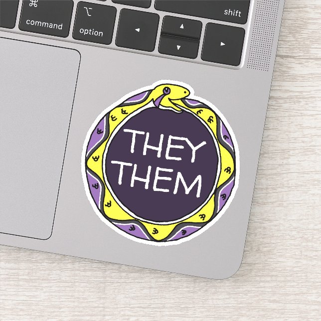Sticker Prononounes personnalisés LGBTQIA+ Serpent Ourobor (Détail)
