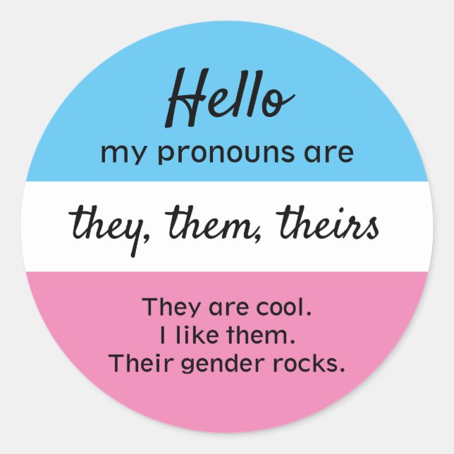 Sticker Pronouns Personnalisables, Ils Pronouns Pr (Devant)