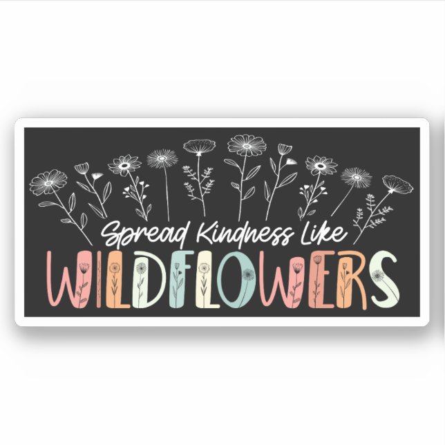 Sticker Propager la gentillesse comme l'inspiration Fleur  (Devant)