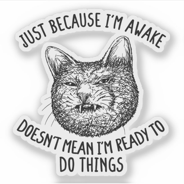 Sticker Propriétaire de chats juste parce que je suis Awak (Devant)