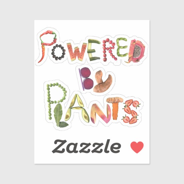 Sticker Propulsé par les Plantes - Rappel alimentaire sain (Feuille)