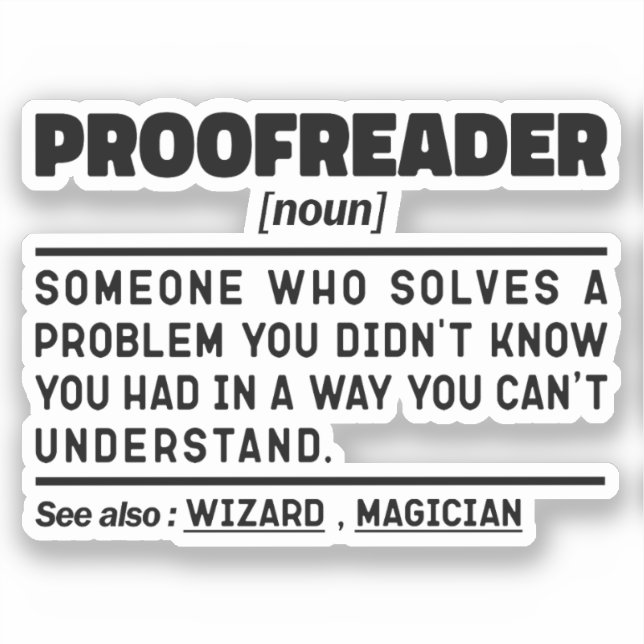 Sticker Prospecteur Noun Funny Grammar Examinateur Geek (Recto)