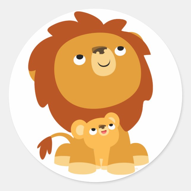 Sticker protecteur de dessin animé papa Lion et Cu (Devant)