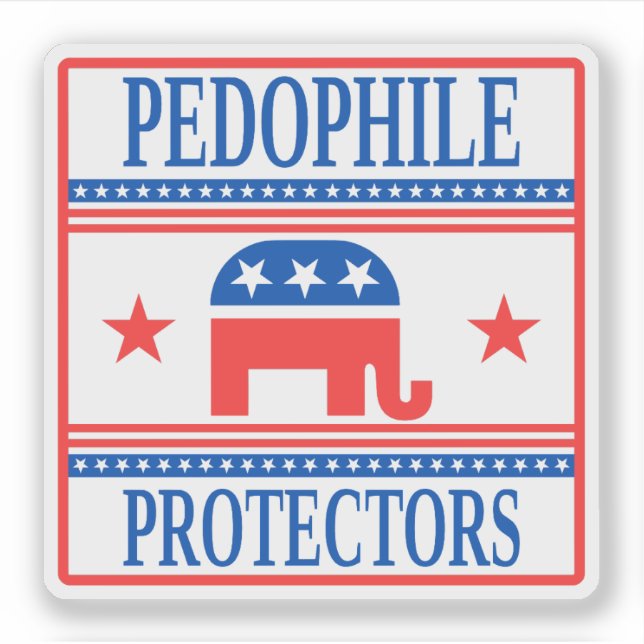Sticker Protecteurs de pédos, drôle d'anti-Trump Epstein (Devant)