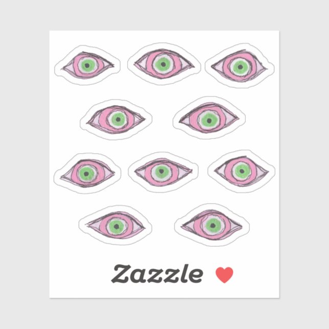 Sticker Protection des yeux verts OBUHLISK (Feuille)