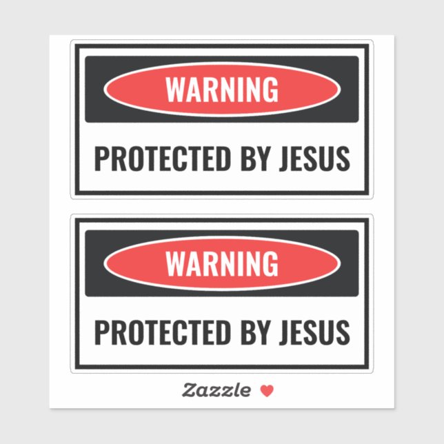 Sticker Protégé par Jésus (Feuille)