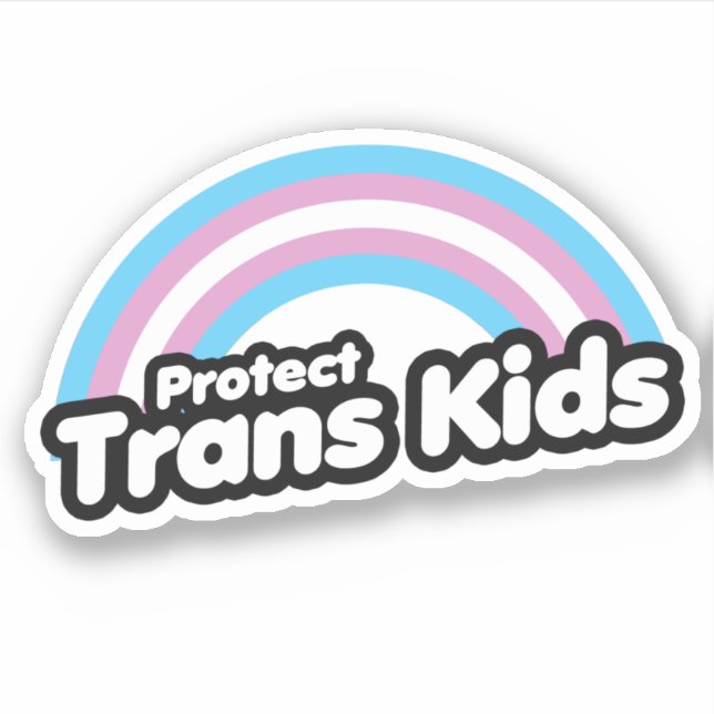Sticker Protéger les enfants trans - Arc-en-ciel (Devant)