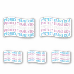 Sticker Protéger les enfants trans - Vague du drapeau tran