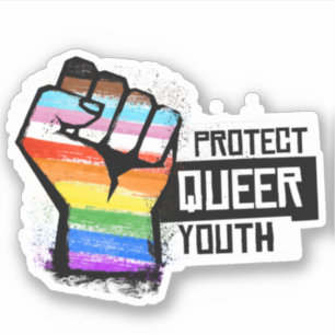 Sticker Protéger les jeunes homosexuels - Progrès Pride Po