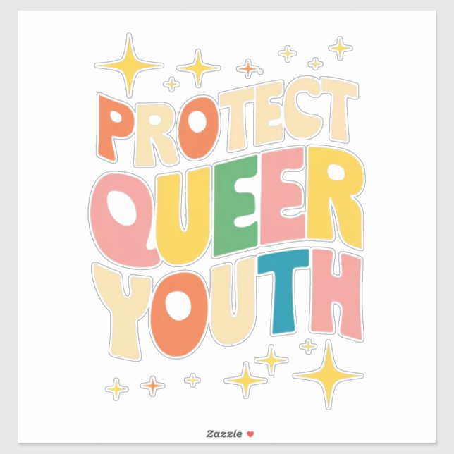 Sticker Protéger les jeunes queer Protéger les enfants tra (Feuille)