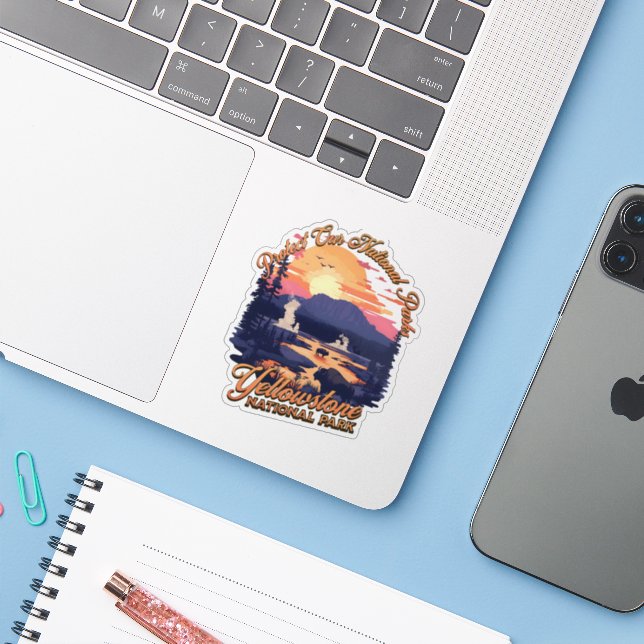 Sticker Protéger les parcs nationaux Détruire les parcs sa (Ordinateur portable avec iPhone)