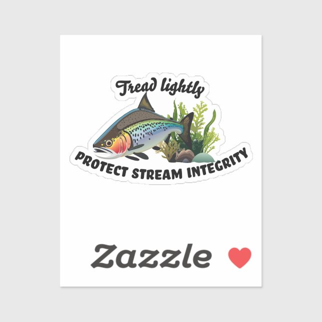 Sticker Protéger l'intégrité des cours d'eau Truite arc-en (Feuille)