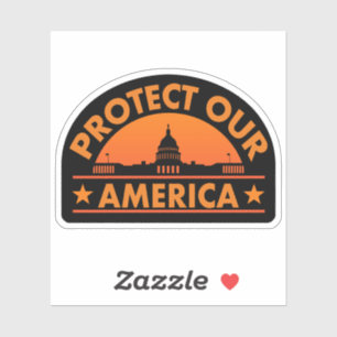 Sticker Protéger notre Amérique - Anti-Trump pro-démocrati