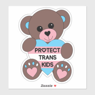Sticker Protéger Trans Kids Pride Drapeau Teddy Bear