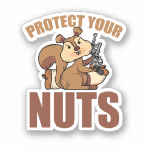 Sticker Protégez Votre Arme Chasseur Cool D'Écureuil. Perf