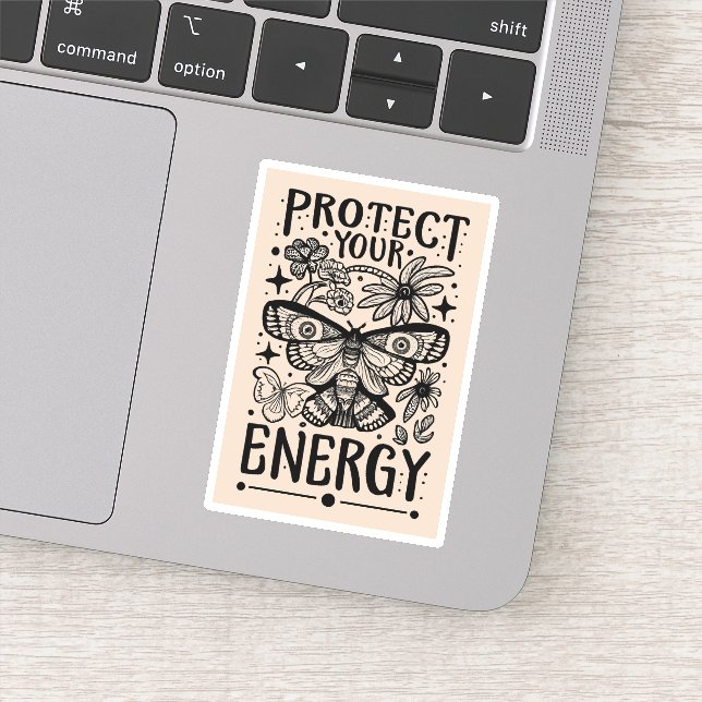 Sticker Protégez votre énergie sorcière esthétique (Détail)