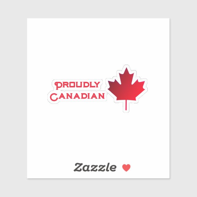 Sticker Proudly Canadian Contour Kiss-cut vinyl (Feuille)