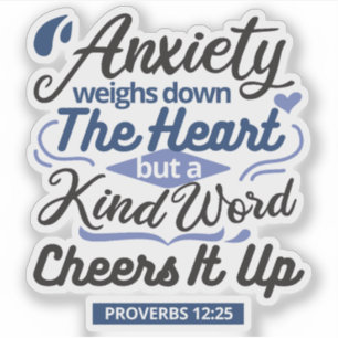 Sticker Proverbes 12:25 Verset de la Bible – Art de mots g