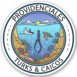 Sticker Providenciales Turks and Caicos Badge de plongée