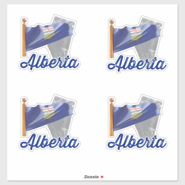 Sticker Province de l'Alberta et drapeau (Feuille)
