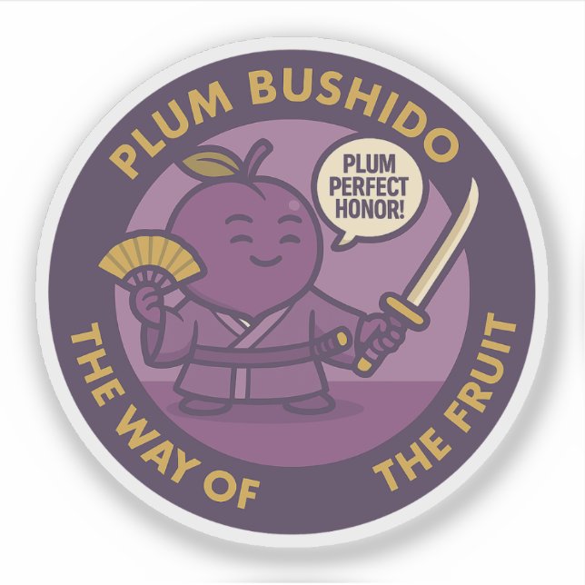 Sticker Prune Parfait Honneur Samouraï Fruit (Devant)