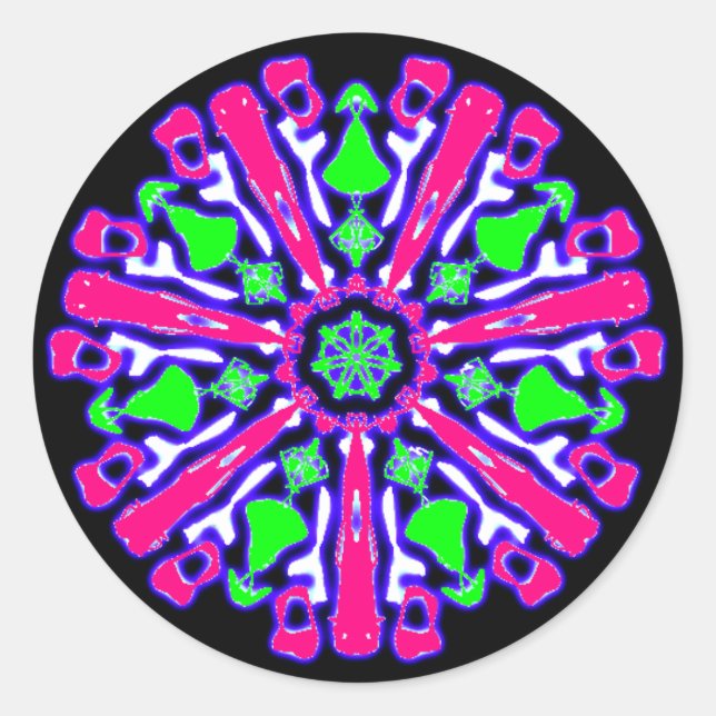 Sticker psychédélique coloré n°4 (Devant)