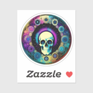 Sticker Psychédélique du crâne
