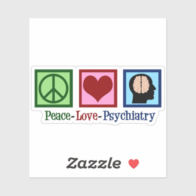 Sticker Psychiatre Paix amour Psychiatrie (Feuille)