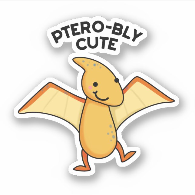 Sticker Pterobo mignon Dinosaure Pterodactyle Pun (Devant)