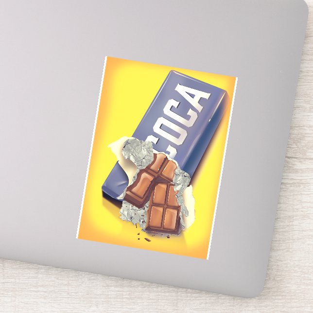 Sticker Publicité pour barre de chocolat vintage (Détail)