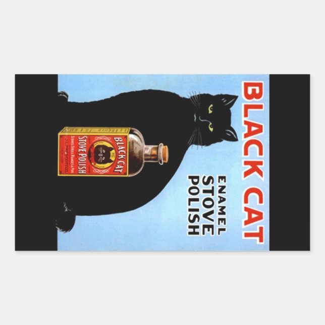 Sticker Publicité Vintage Plaque de chat noir Polo (Devant)