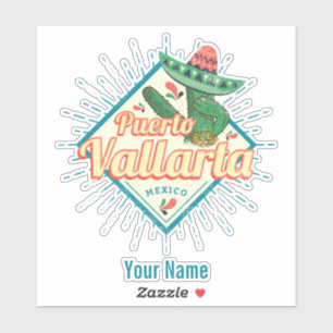 Sticker Puerto Vallarta Jalisco Mexique danse cactus